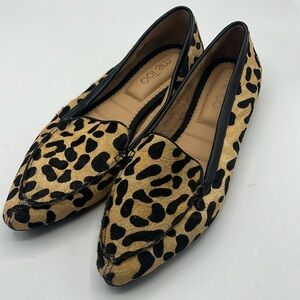 me too    calf hair animal print flats